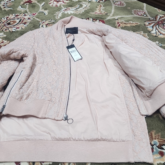 BCBG PLUSH PINK OVERLAY LACE JACKET - Picture 7 of 7